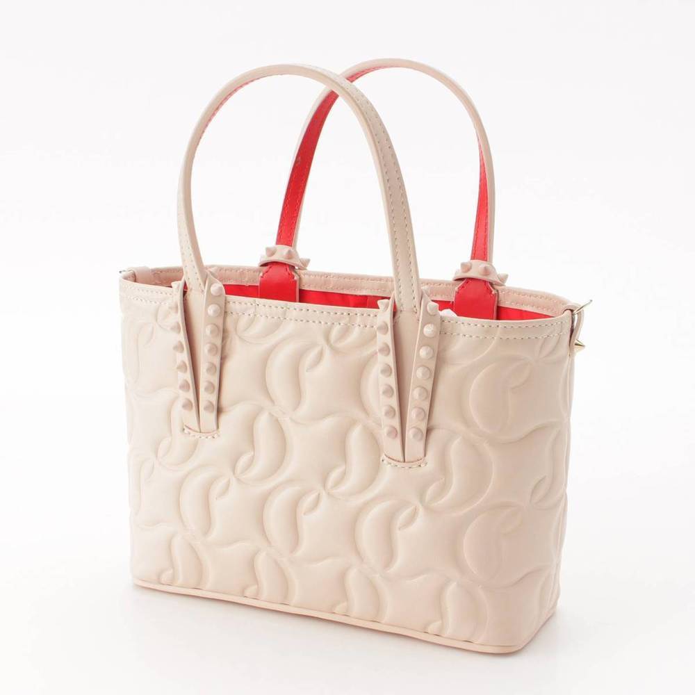 Christian Louboutin Cabata Studded Shoulder Pink Mini Handbag - Picture 2 of 9